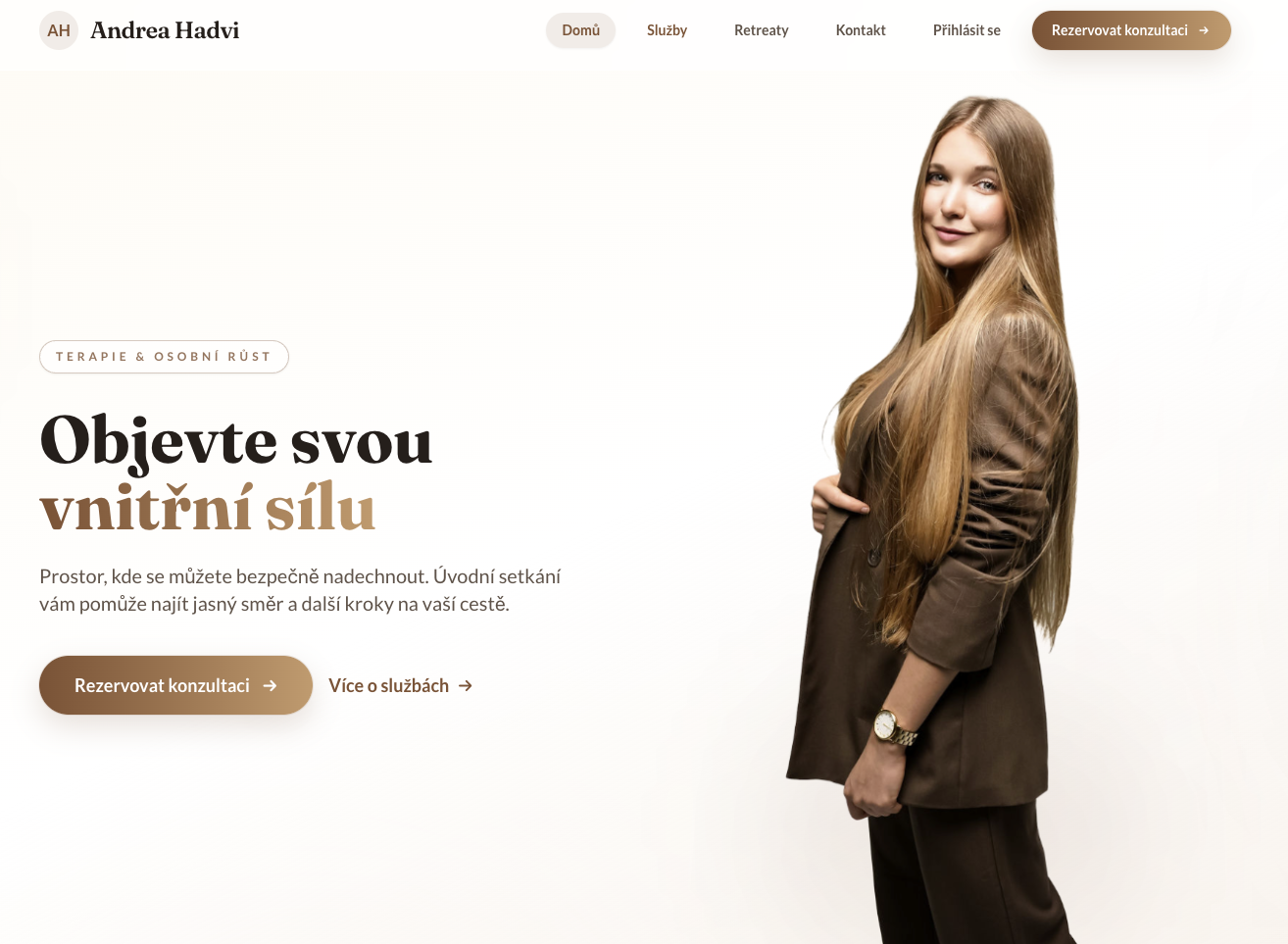 Web na míru pro klientku andreahadvi.cz